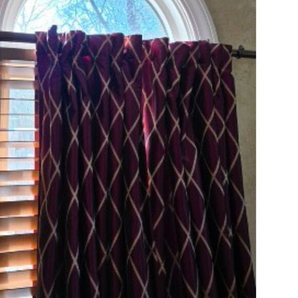 Embroidered Diamond Taffeta Drape - 1 Panel, 3 Available - Picture 8 of 9